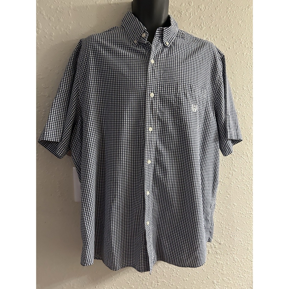 XXL/TTG Chaps Button Front Blue & White Shirt #302*8